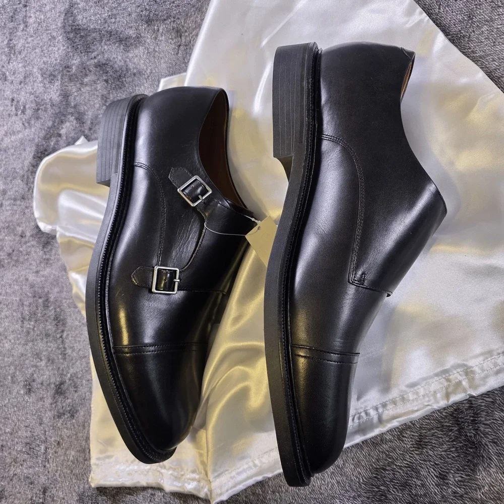 Polo Ralph Lauren Asher Double Monk Strap Oxford Leather Dress Shoes Size 14